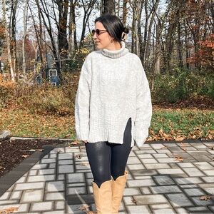 Pink Lily grey turtleneck sweater